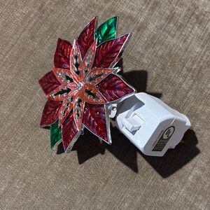 Brand New - Red and Green Poinsettia Night Light